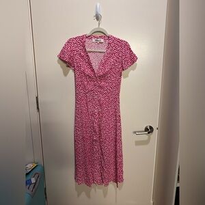 Diane Von Furstenberg Pink Floral-Print Maxi Dress